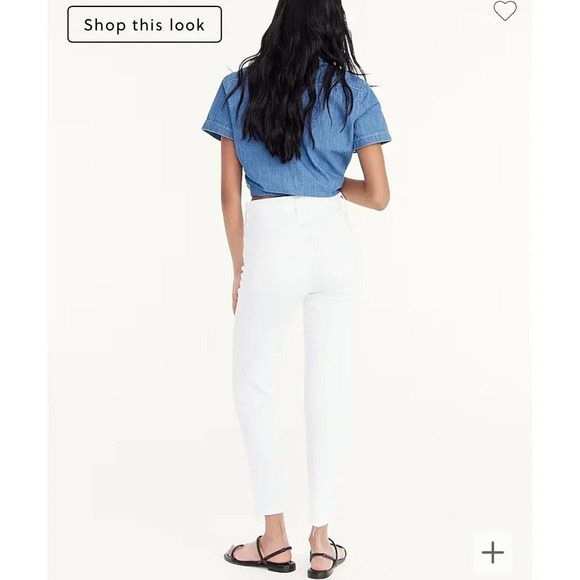 JCrew 10" high-rise toothpick jean in white - Picture 3 of 7